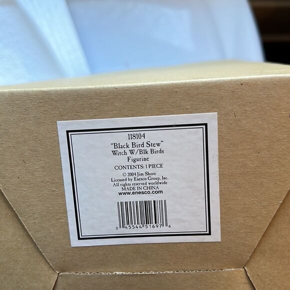 New in box 2004 Jim Shore Black Bird Stew Witch with Black Birds Figurine - Picture 10 of 10